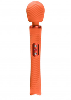 Оранжевый жезловый вибромассажер Vim Vibrating Wand - 31,3 см.