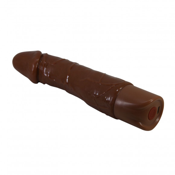 Коричневый реалистичный вибратор Jermaine - 19,5 см.
