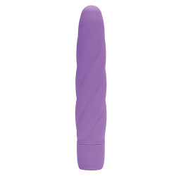 Фиолетовый вибратор со спиралевидным рельефом TWIRLY VIBE SILICONE - 19 см.