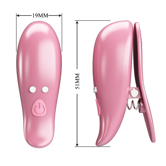 Розовые вибромассажеры для сосков с пультом ДУ Cayley