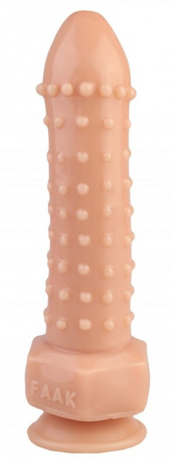 Телесный фаллоимитатор с шипиками - 21,5 см. Телесный фаллоимитатор с шипиками - 21,5 см.