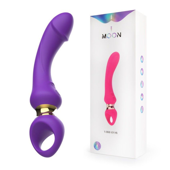 Фиолетовый изогнутый вибромассажер Moon Vibrator - 21,1 см. Фиолетовый изогнутый вибромассажер Moon Vibrator - 21,1 см.
