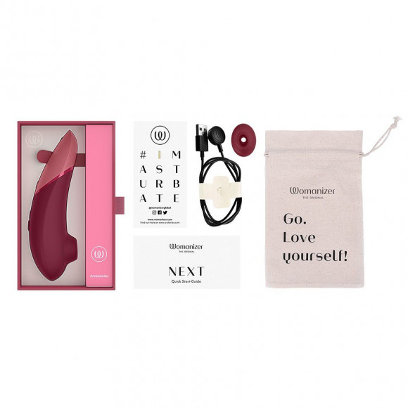 Бордовый бесконтактный клиторальный стимулятор Womanizer Next
