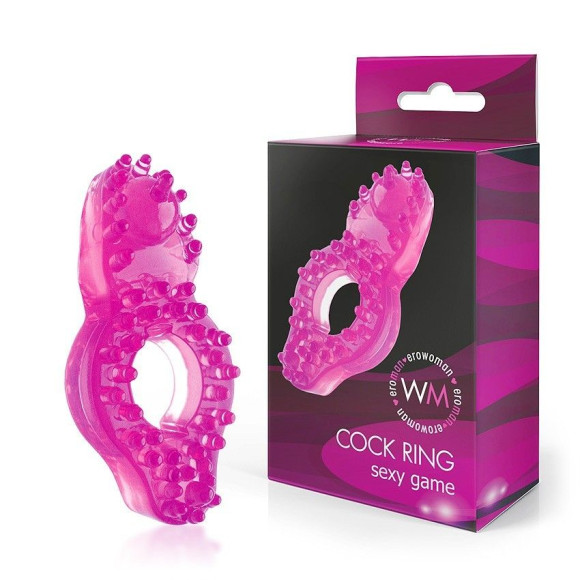 Розовое эрекционное кольцо с бугорками Розовое эрекционное кольцо с бугорками
