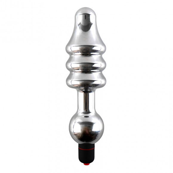 Серебристая фигурная пробка UH T2 с вибрацией - 17 см.