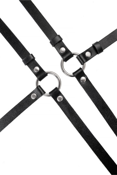 Черная кожаная портупея «Осанка» Черная кожаная портупея «Осанка»