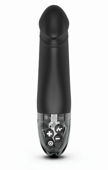 Черный вибратор с электростимуляцией Real Deal Neal - 16,5 см.