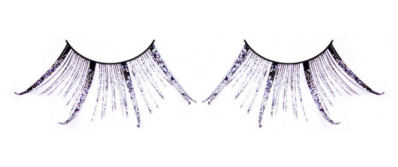 Чёрные-фиолетовые ресницы-перья