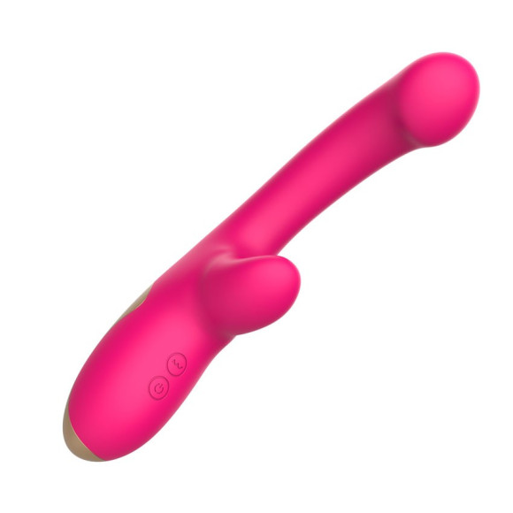 Розовый изогнутый вибромассажер - 20,3 см. Розовый изогнутый вибромассажер - 20,3 см.