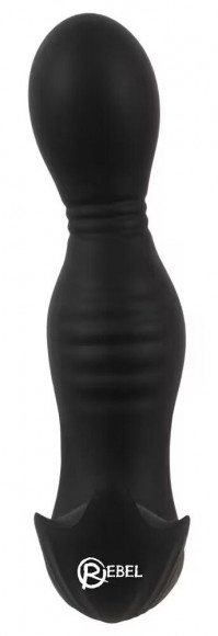 Черная анальная пробка с вибрацией, вращением и пультом ДУ RC Butt Plug with 2 Functions