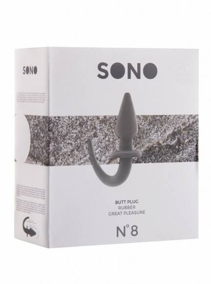 Серая анальная пробка SONO №8 