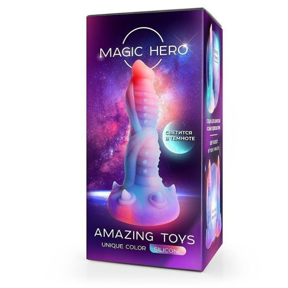 Светящийся в темноте фантаийный стимулятор - 21 см. Светящийся в темноте фантаийный стимулятор - 21 см.