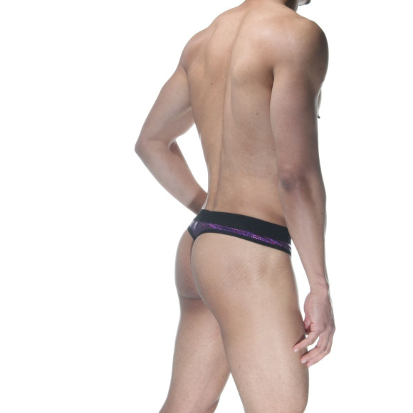Фиолетовые блестящие мужские трусы-стринги Фиолетовые блестящие мужские трусы-стринги