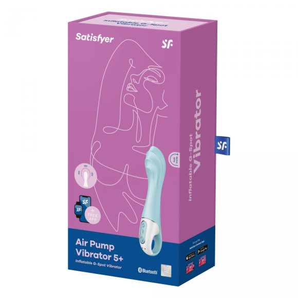 Голубой вибромассажер Air Pump Vibrator 5+ - 21 см. Голубой вибромассажер Air Pump Vibrator 5+ - 21 см.