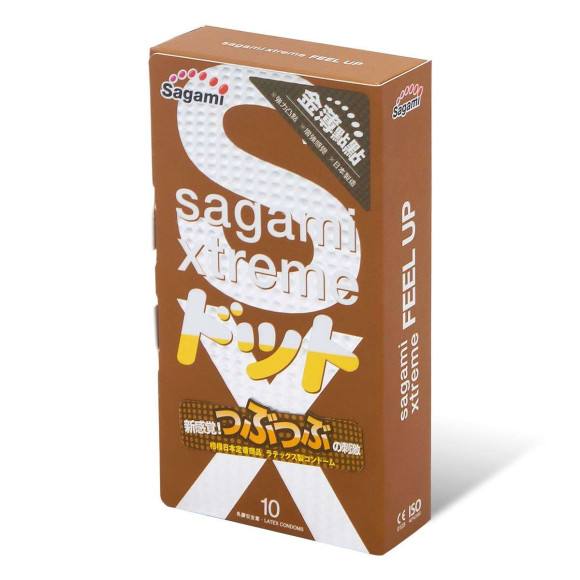 Презервативы Sagami Xtreme Feel Up с точечной текстурой и линиями прилегания - 10 шт. Презервативы Sagami Xtreme Feel Up с точечной текстурой и линиями прилегания - 10 шт.
