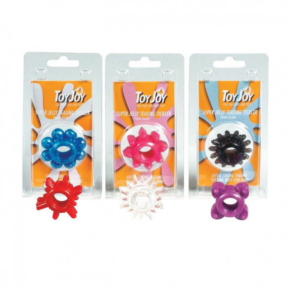 Эрекционные кольца SUPER JELLY TICKLER DISPLAY - 12 шт.