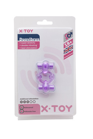 Фиолетовое эрекционное кольцо с вибрацией Duovibrus III