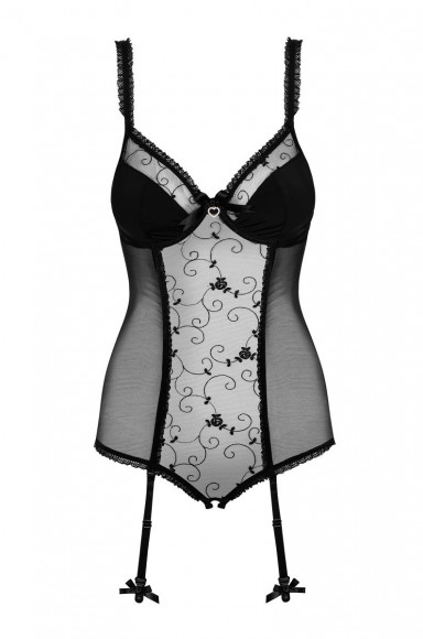 Чарующее тедди Rosana с цветочным узором, интимным доступом и пажами