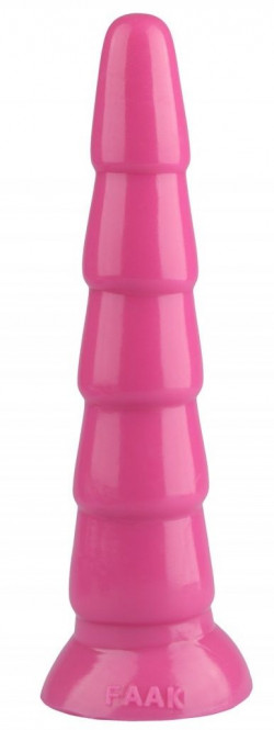Розовый анальный рельефный стимулятор - 27 см.