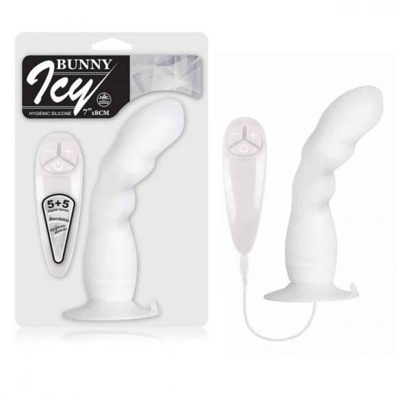 Белый вибратор для G-точки BUNNY ICY - 18 см. Белый вибратор для G-точки BUNNY ICY - 18 см.
