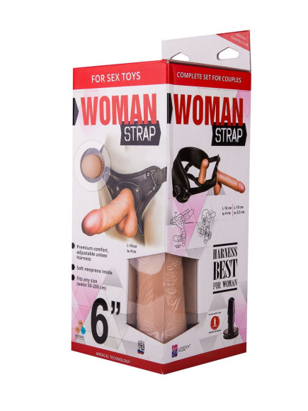 Женский страпон с реалистичной насадкой и вагинальной пробкой - 16 см. Женский страпон с реалистичной насадкой и вагинальной пробкой - 16 см.