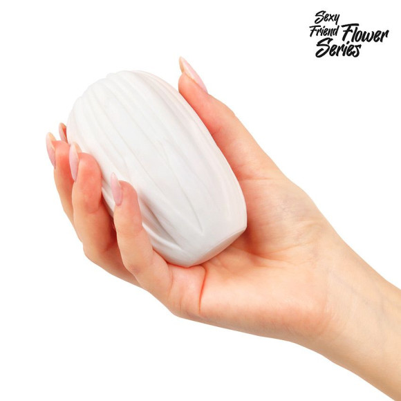 Белый нереалистичный мастурбатор в форме бутона цветка Daisy Белый нереалистичный мастурбатор в форме бутона цветка Daisy