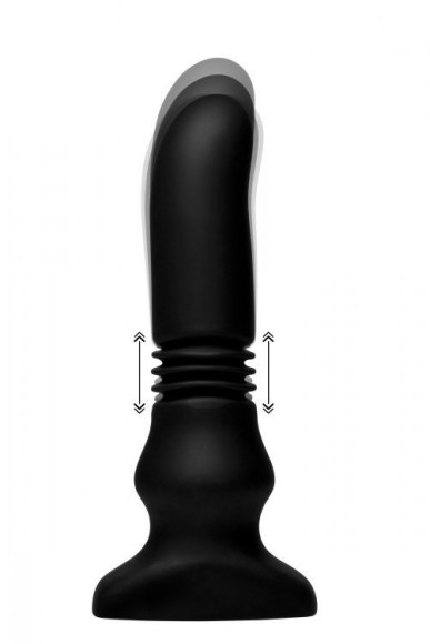 Черный фрикционный вибратор Silicone Vibrating & Thrusting Plug with Remote Control - 17,1 см. Черный фрикционный вибратор Silicone Vibrating & Thrusting Plug with Remote Control - 17,1 см.