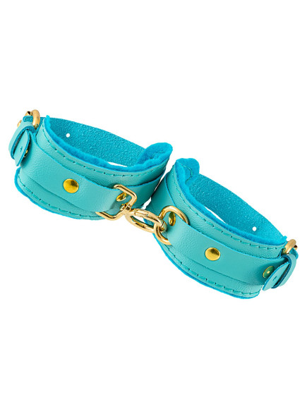 Голубые двуслойные кожаные оковы Голубые двуслойные кожаные оковы