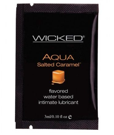 Лубрикант со вкусом соленой карамели Wicked Aqua Salted Caramel - 3 мл. Лубрикант со вкусом соленой карамели Wicked Aqua Salted Caramel - 3 мл.