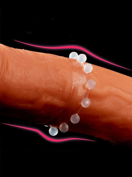 Эрекционное кольцо со стимулирующими шариками сверху и снизу Эрекционное кольцо со стимулирующими шариками сверху и снизу