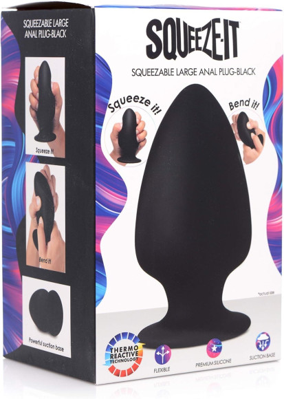 Черная мягкая анальная пробка Squeezable Large Anal Plug - 13,2 см. Черная мягкая анальная пробка Squeezable Large Anal Plug - 13,2 см.