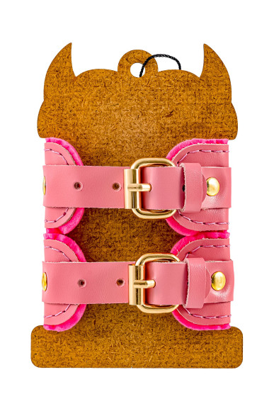 Розовые двуслойные кожаные оковы Розовые двуслойные кожаные оковы