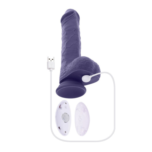 Фиолетовый вибратор на присоске с поступательными движениями Pleasure Rider - 22,2 см. Фиолетовый вибратор на присоске с поступательными движениями Pleasure Rider - 22,2 см.