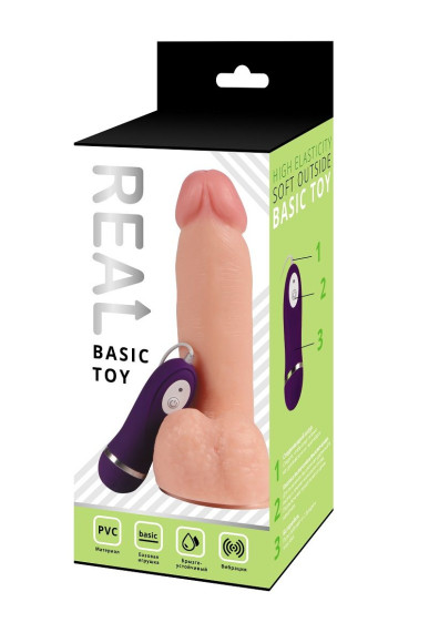 Реалистичный вибратор REAL с пультом управления - 20 см. Реалистичный вибратор REAL с пультом управления - 20 см.