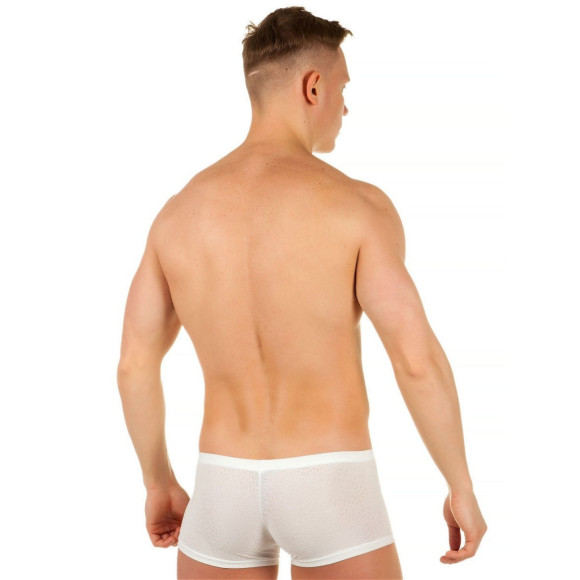 Мужские трусы-хипсы из ткани с текстурой змеиной чешуи Snake White Boxer Мужские трусы-хипсы из ткани с текстурой змеиной чешуи Snake White Boxer