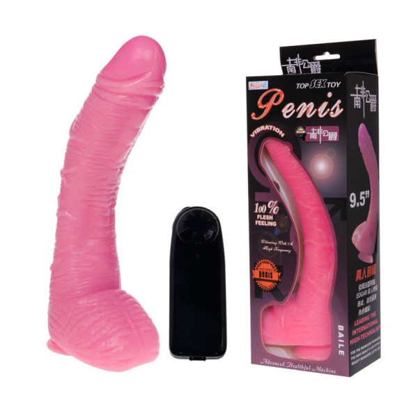 Вибратор-гигант на присоске и с выносным пультом управления - 26 см. Вибратор-гигант на присоске и с выносным пультом управления - 26 см.