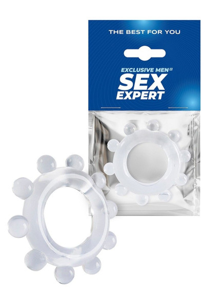 Прозрачное эрекционное кольцо со стимулирующими шариками Прозрачное эрекционное кольцо со стимулирующими шариками