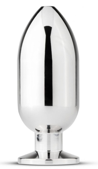 Серебристая анальная пробка Sinner Big Metal Buttplug - 10 см. Серебристая анальная пробка Sinner Big Metal Buttplug - 10 см.