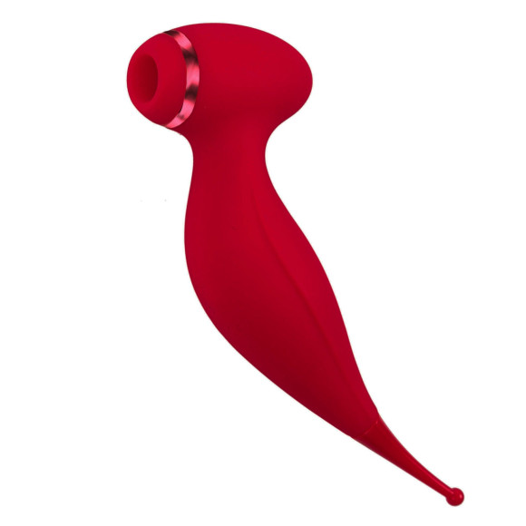 Красный вакуум-волновой стимулятор клитора Isadora с точечным вибратором Красный вакуум-волновой стимулятор клитора Isadora с точечным вибратором