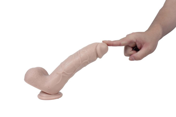 Реалистичный фаллоимитатор REAL с мошонкой на присоске - 21 см. Реалистичный фаллоимитатор REAL с мошонкой на присоске - 21 см.