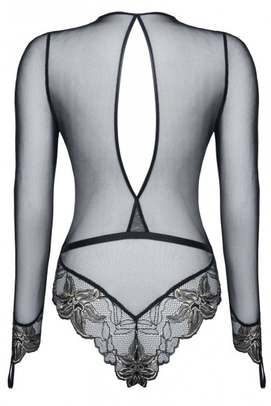 Боди Axelle с рукавами и вставками из цветочного кружева