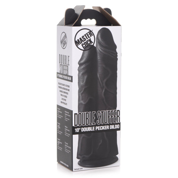 Черный сдвоенный фаллоимитатор Double Stuffer 10’’ Double Pecker Dildo - 27 см. Черный сдвоенный фаллоимитатор Double Stuffer 10’’ Double Pecker Dildo - 27 см.