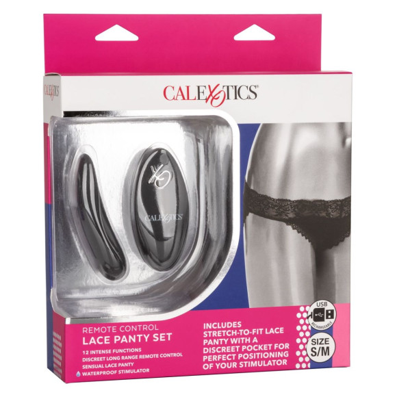 Черные кружевные трусики с вибромассажером Remote Control Panty Set S/M Черные кружевные трусики с вибромассажером Remote Control Panty Set S/M