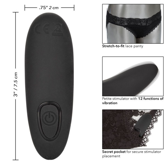 Черные кружевные трусики с вибромассажером Remote Control Panty Set S/M Черные кружевные трусики с вибромассажером Remote Control Panty Set S/M