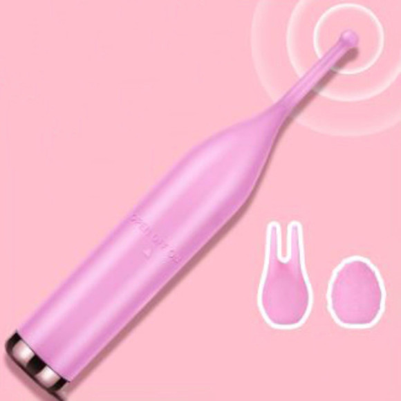 Розовый клиторальный стимулятор «Оки-Чпоки» с 2 сменными насадками Розовый клиторальный стимулятор «Оки-Чпоки» с 2 сменными насадками