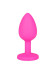 Розовая анальная втулка с малиновым кристаллом - 7,3 см. Розовая анальная втулка с малиновым кристаллом - 7,3 см.