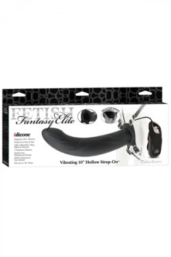 Полый универсальный страпон с вибрацией Hollow Strap-On - 25 см.