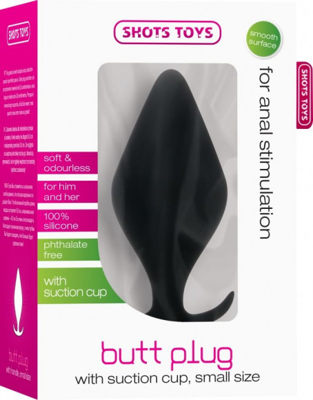 Чёрная анальная пробка Butt Plug with Handle Small 