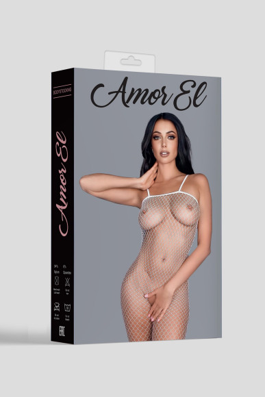 Роскошный сетчатый боди-комбинезон на бретельках с открытым доступом Роскошный сетчатый боди-комбинезон на бретельках с открытым доступом