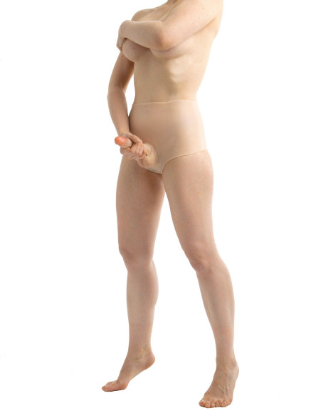 Телесные трусы с фаллоимитатором «Помощник» - 15,5 см. Телесные трусы с фаллоимитатором «Помощник» - 15,5 см.